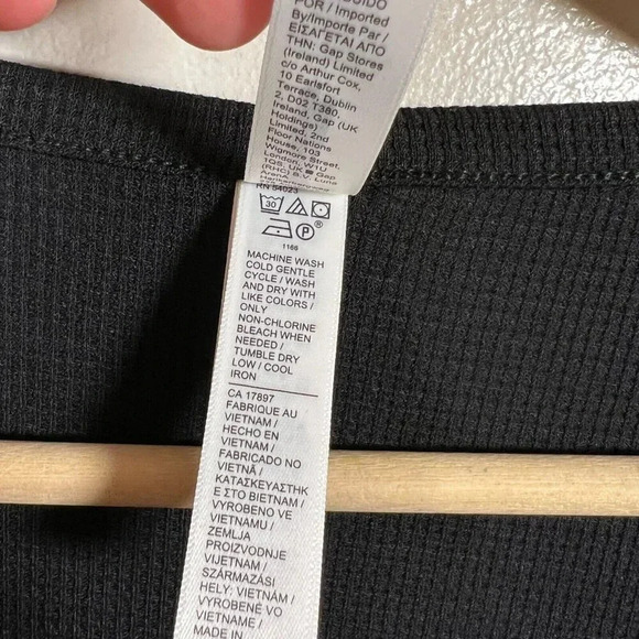 Athleta Wind Down Sleep Top Size XL Black Waffle Knit Henley Lounge Comfy - Picture 12 of 12